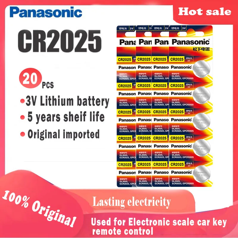20 шт. оригинальный новый аккумулятор для PANASONIC cr2025 3 в кнопочные элементы монетные