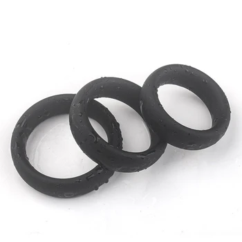 Silicone Penis Ring 3 Sizes Penis Enhancement Erection Ejaculation Delayed Sex Toy Men Penis Ball Lock Scrotum Ring Sex Supplies 5