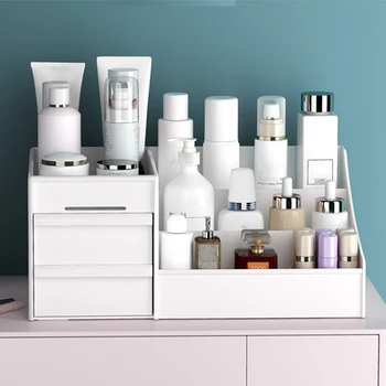 

Cosmetic Organizer Storage Box Large Capacity Plastic Desktop Makeup Organizer Jewelry Drawer Container Sundries Storage Boxes