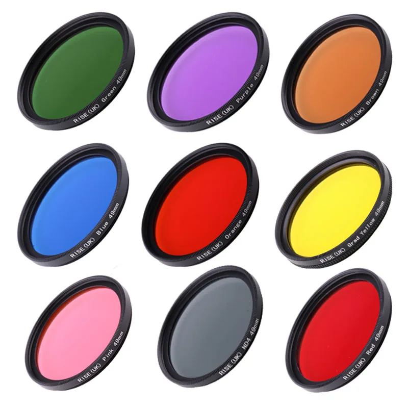 10pcs/lot Full Color DSLR Camera Lens Filter 49mm 52mm 55mm 58mm 62mm