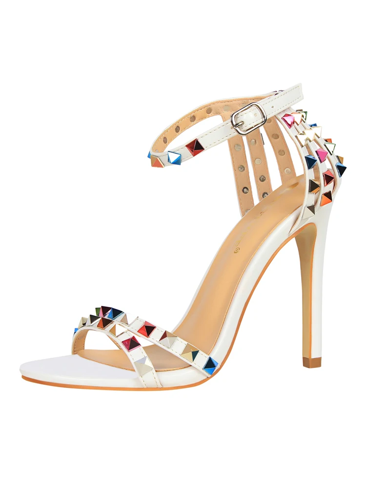 Colorful Gladiator Sandals  Rivet High Heels