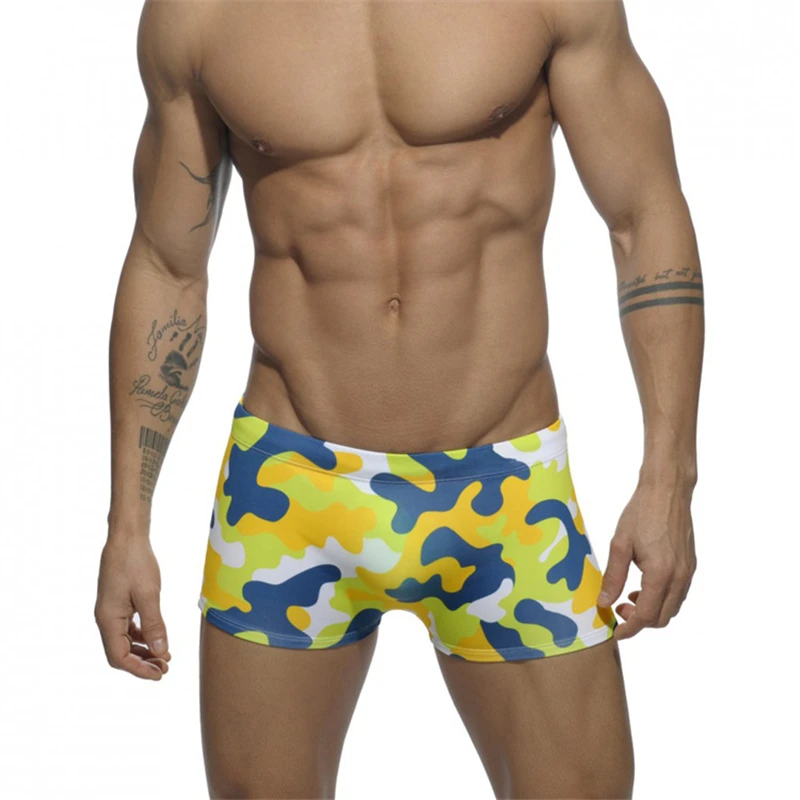 Yellow camouflage Новинка, мужские шорты для тренажерного зала, для фитнеса, летние, для тренировок, мужская, быстросохнущая спортивная одежда, для бега, для пляжа, для бега, короткие штаны, камуфляж, для мужчин - Цвет: Yellow camouflage