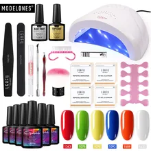 Modelones, 20 шт./лот, красный цвет, гель для ногтей, набор, чистый цвет, гель лак для ногтей, лак для ногтей, вылечивается лампой, впитывается, Полупостоянный гель