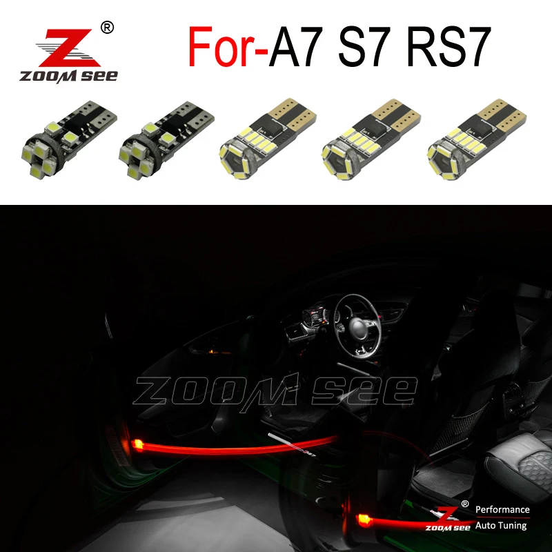 18Pc Led Lampadina Targa + Led Interno Della Cupola Della Lettura Luce Kit Per Audi A7 S7 Rs7 C7 Quattro ( 2011-2017)
