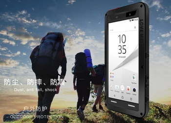 

For Sony Xperia Z5 Premium Love Mei Shockproof Metal Aluminum Case Cover For Xperia Z5 Compact Three proofing love mei phone