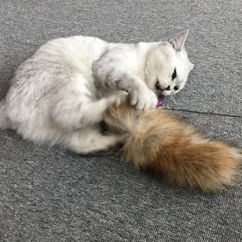 

Cat Interactive Toys Stick Feather Wand Toys With Bell Funny Artificial Plush Tail Cat Kitten Teaser Toy Pet Exercise Products1