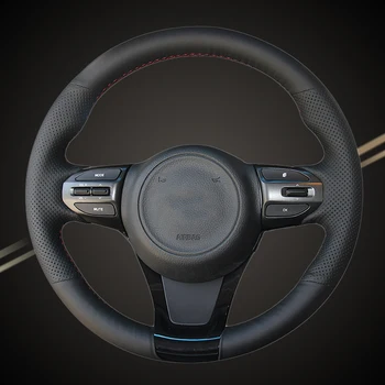 

Car Braid On The Steering Wheel Cover for Kia K5 Optima 2014 2015 DIY Auto Steering Wheel Covers Interior Accessory Car-styling