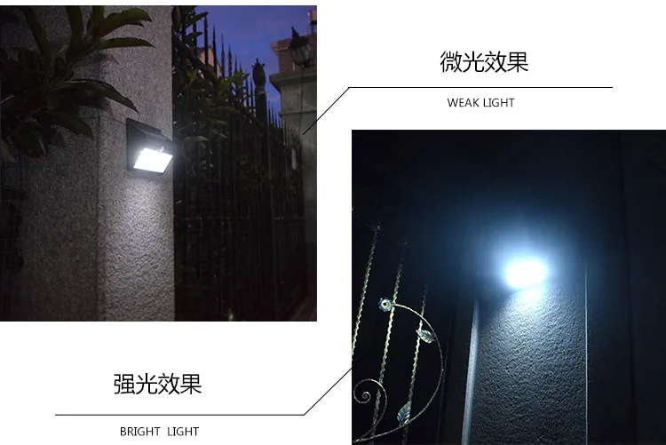 Amazon Cross Border 24LED три режима Солнечный настенный светильник наружная лампа для освещения местности двора садовые огни уличная лампа водостойкий