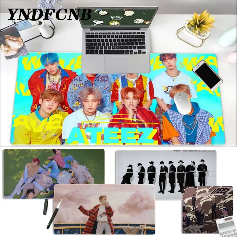 YNDFCNB Ateez Kpop 2021 новый большой игровой коврик для мыши L XL XXL геймерский игроков CSGO