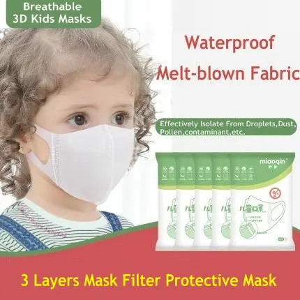 

50PCS 3D Kids Mask Disposable Face Mask Air Pollution Protective Mask 3 Layers Mask Filter Comfortable Children Mask