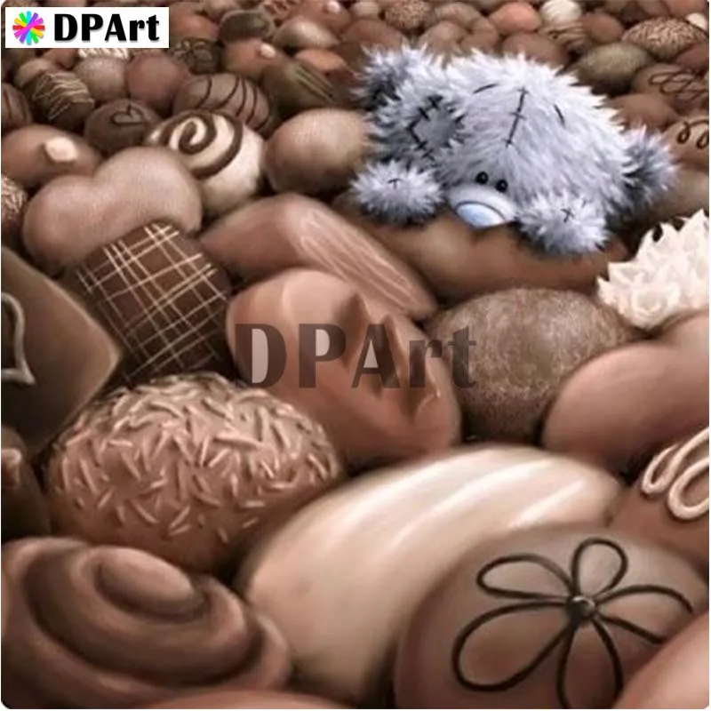 

Diamond Painting 5D Full Square/Round Drill Bear Chocolate Daimond Rhinestone Embroidery Painting Cross Stitch Mosaic M269
