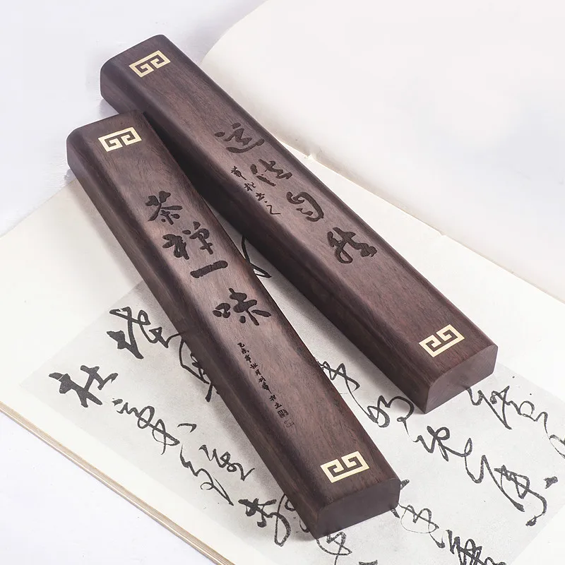 2pcs-customize-paperweight-chinese-brush-calligraphy-special-paperweights-classical-solid-wood-paperweight-stationery-supply