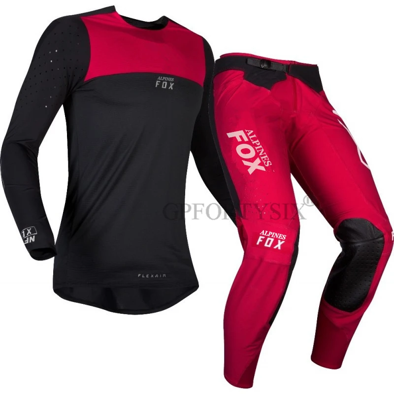 Rose Red Flexair Royl MTB горные грязные велосипедные мотокроссы BMX Jersey MX защитные штаны комплекты внедорожных мотоциклетных велосипедных комплектов - Цвет: Rose Red