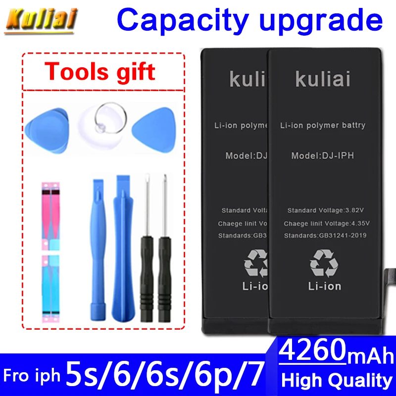 

Mobile Phone Battery For iPhone 6s 6 Plus 7 5S Original Internal Bateria Replacement Real Capacity Batterie For iPhone 6