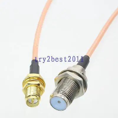 

DHL/EMS 50 Sets RG316 F TV jack pin bulkhead to RP-SMA plug pin nut Jumper pigtail Cable 6inch -C1