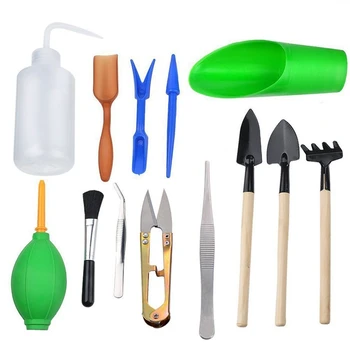 

13pcs Mini Garden Hand Tools Transplanting Tools Succulent Tools Miniature Planting Gardening Tool Set