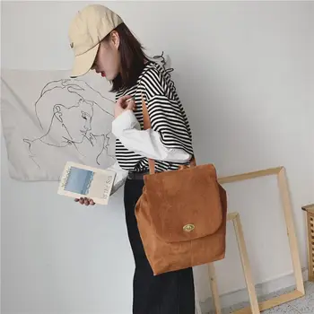 

Hot Sale Backpacks Delicate Texture Solid Fashion Backpack Faux Vintage Shoulder Messenger Bag Large Capacity Knapsack