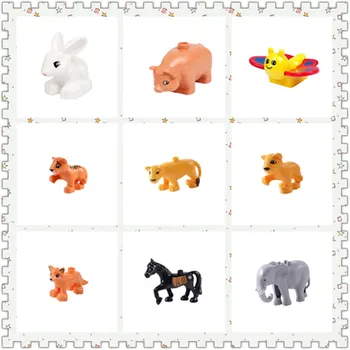 

Big Size Building Blocks Animal Accessories pig rabbit horse Elephant Diy Duplo Bricks Educational Toys Gifts for Children Gift