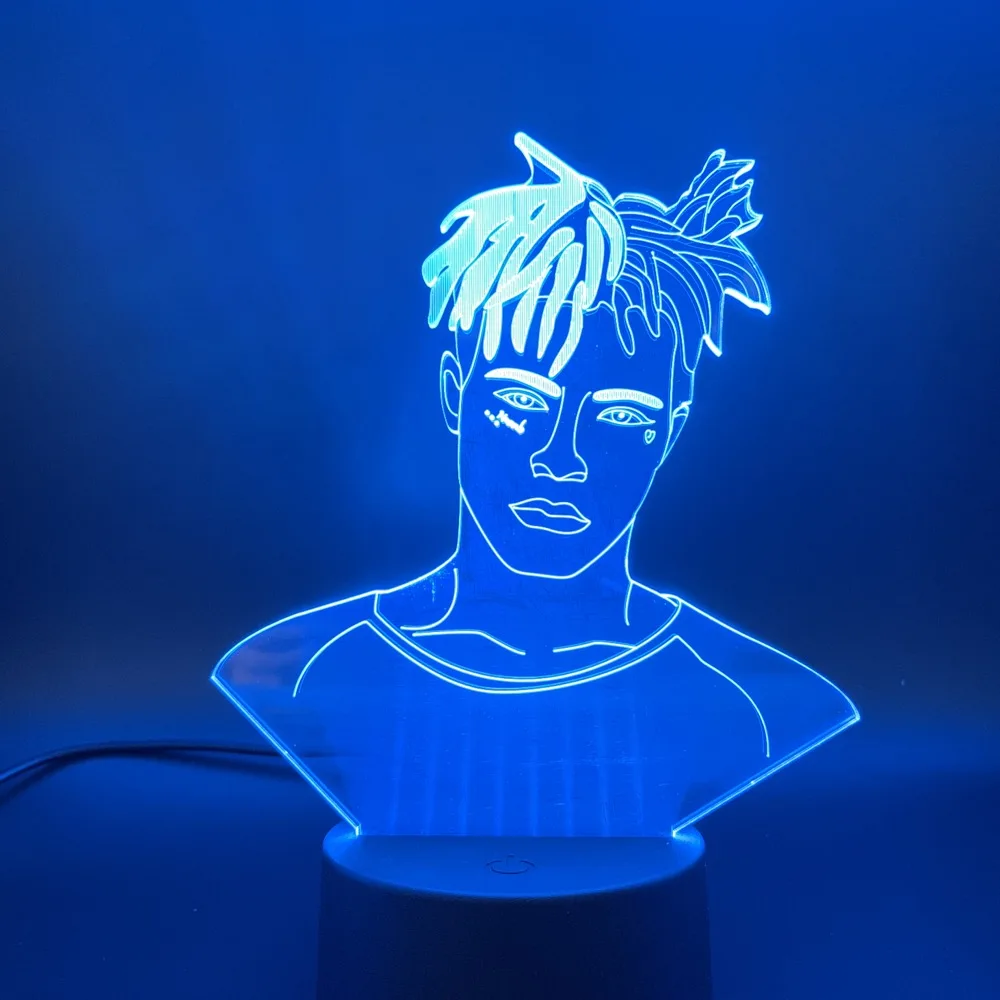 3d лампа фигурка знаменитости певицы XXXTentacion ночник для фанатов подарок домашний