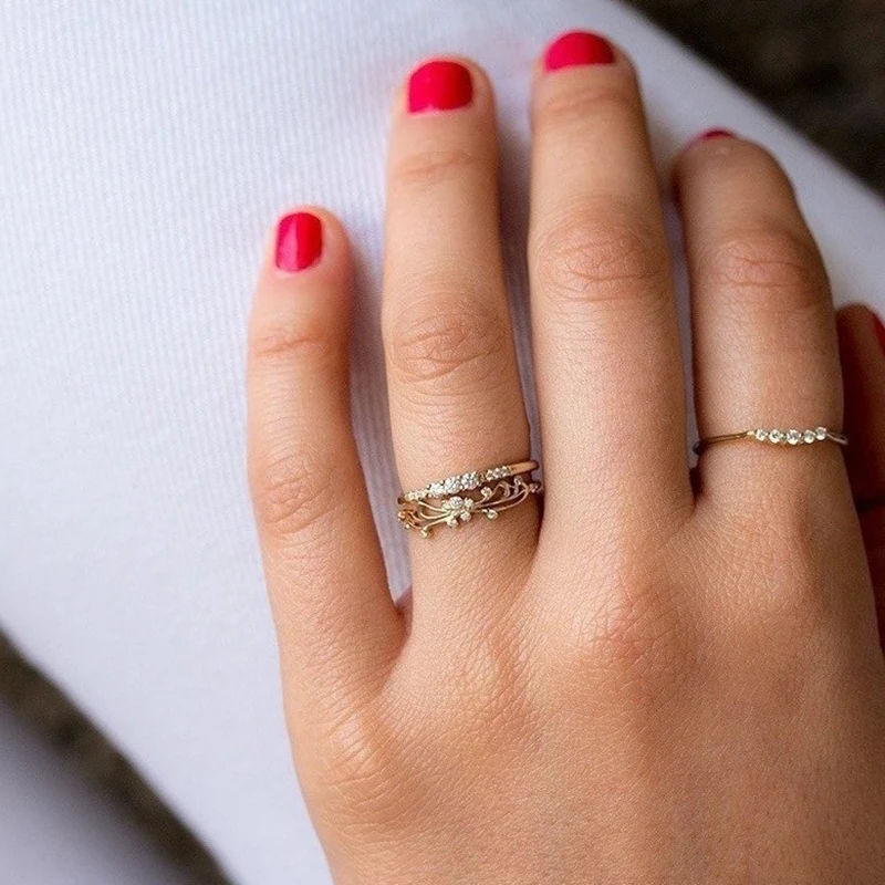 Women Engagement Flower Finger Rings Crystal Butterfly Ring Wedding Bands Jewelry Size 5-10 wedding rings finger rings fashion rings engagement rings fashion ring crystal rings