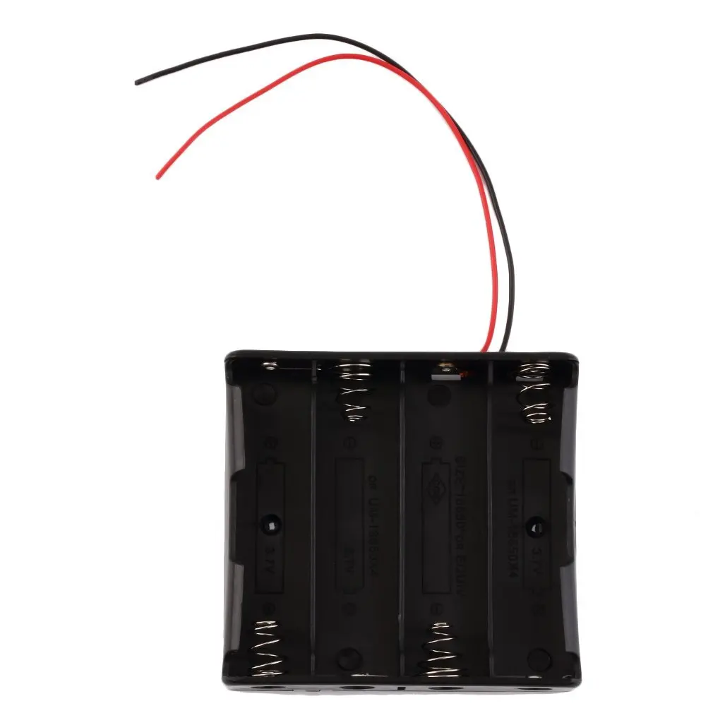 

18650 Battery Storage Case Plastic Box 1-4pcs Battery Power Bank Storage Case 3.7V With Wire Leads Portable Battery Holder