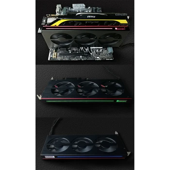 

RGB Lighting Cooling Fan Quiet Computer Accessories Graphic Card Radiator Triple 12V Office Heat Sink 17.52CFM Alloy Black