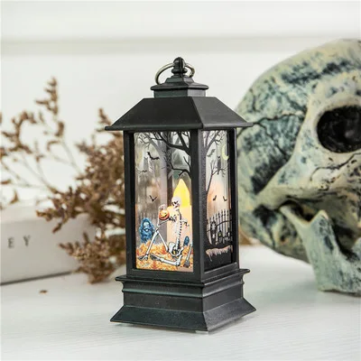 candle skeleton Хэллоуин светодиодные свечи винтажный замок летучие мыши фонарь-тыква пламя лампа страшные аксессуары для празднования Хеллоуина Хэллоуин украшение - Цвет: candle skeleton