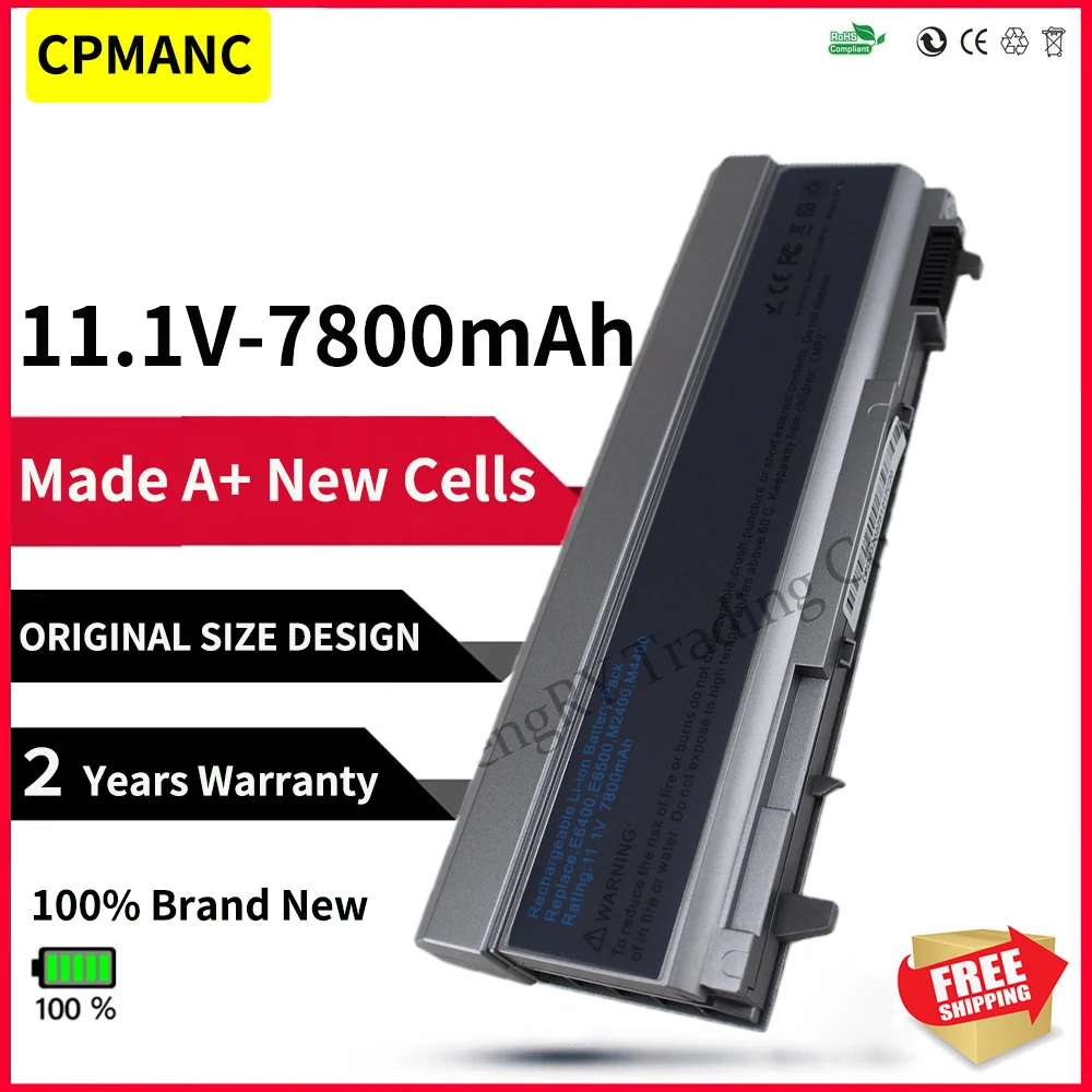 Bateria do Portátil para Dell Latitude E6400 M2400 E6410 E6510 E6500 M4400 M4500 Pt436 Pt437 Ky477 Ky265 Ky266 Ky268 7800mah Novo