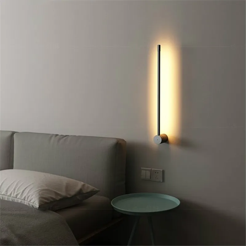 Nordic Modern Metal Wall Lamp Minimal Personality Creative Corridor Background Light Living Room Decor Bedroom Bedside | Лампы и