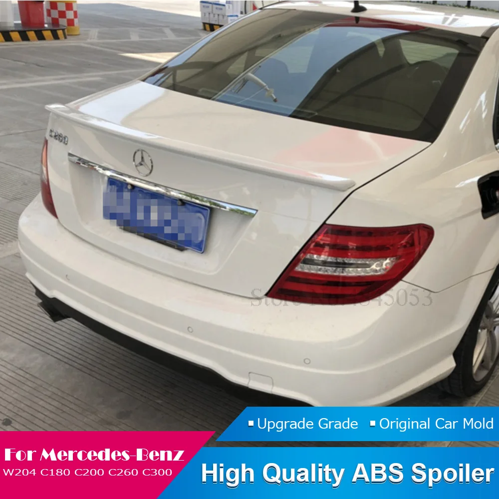 Задний спойлер из АБС пластика подходит для Mercedes Benz W204 C180 C200 C260 C300 2007 2013|Спойлеры и