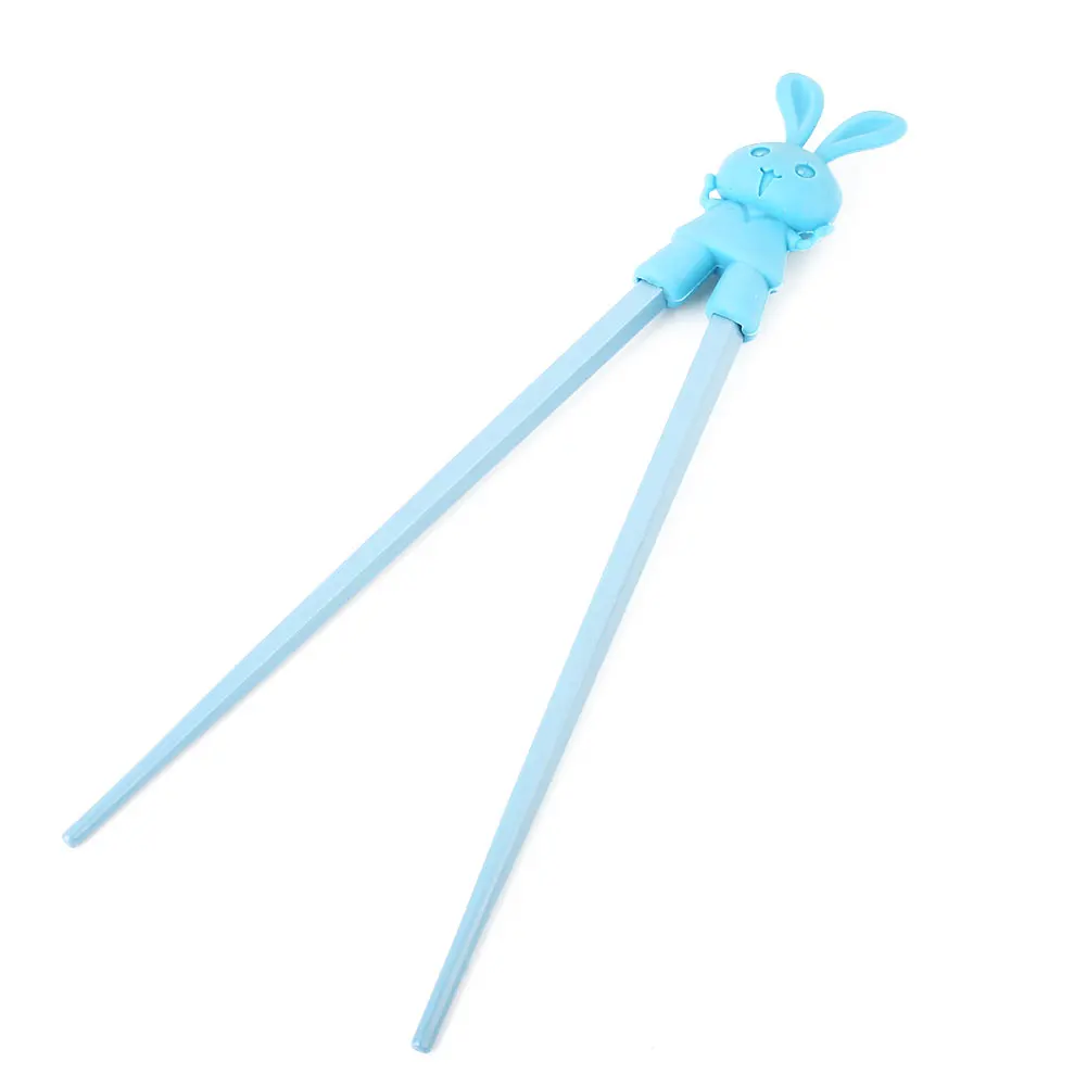light blue Палочки для еды, 1 пара, для детей, забавный инструмент, помощник, мультяшный кролик, мультфильм, простое использование - Color: light blue