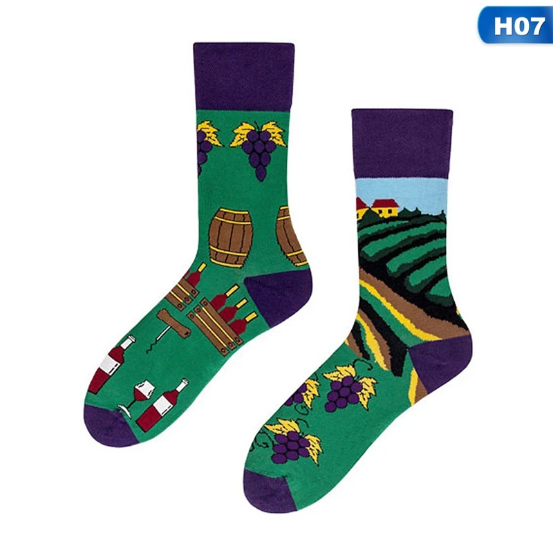 12 Styles Cartoon Print Socks Men Women Cotton Sock Drop Shipping - Цвет: 7