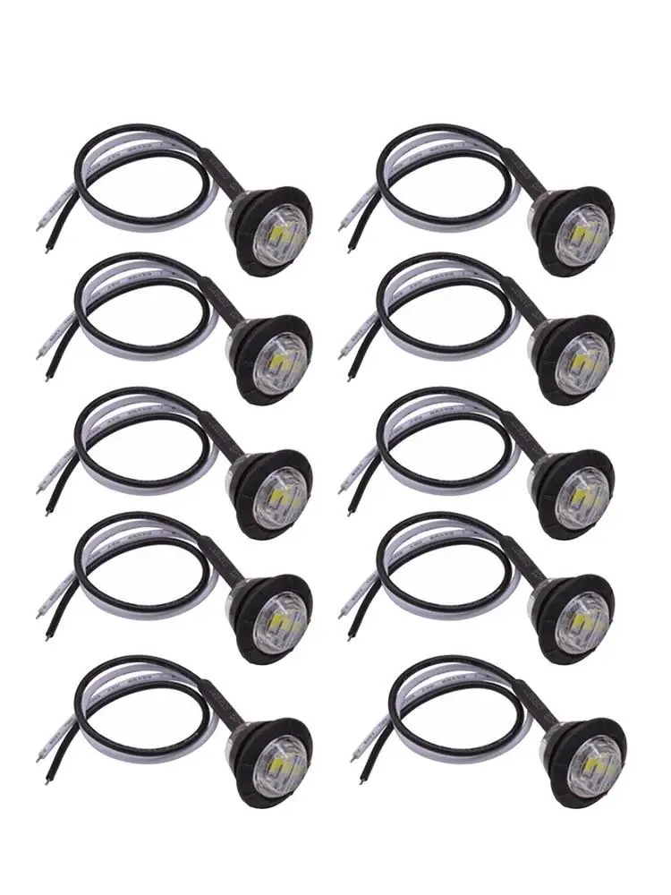 10PCS Car External Lights LED 12V 3 SMD LED Auto Car Bus Truck Wagons Side Marker Indicator Trailer Light Rear Side Lamp