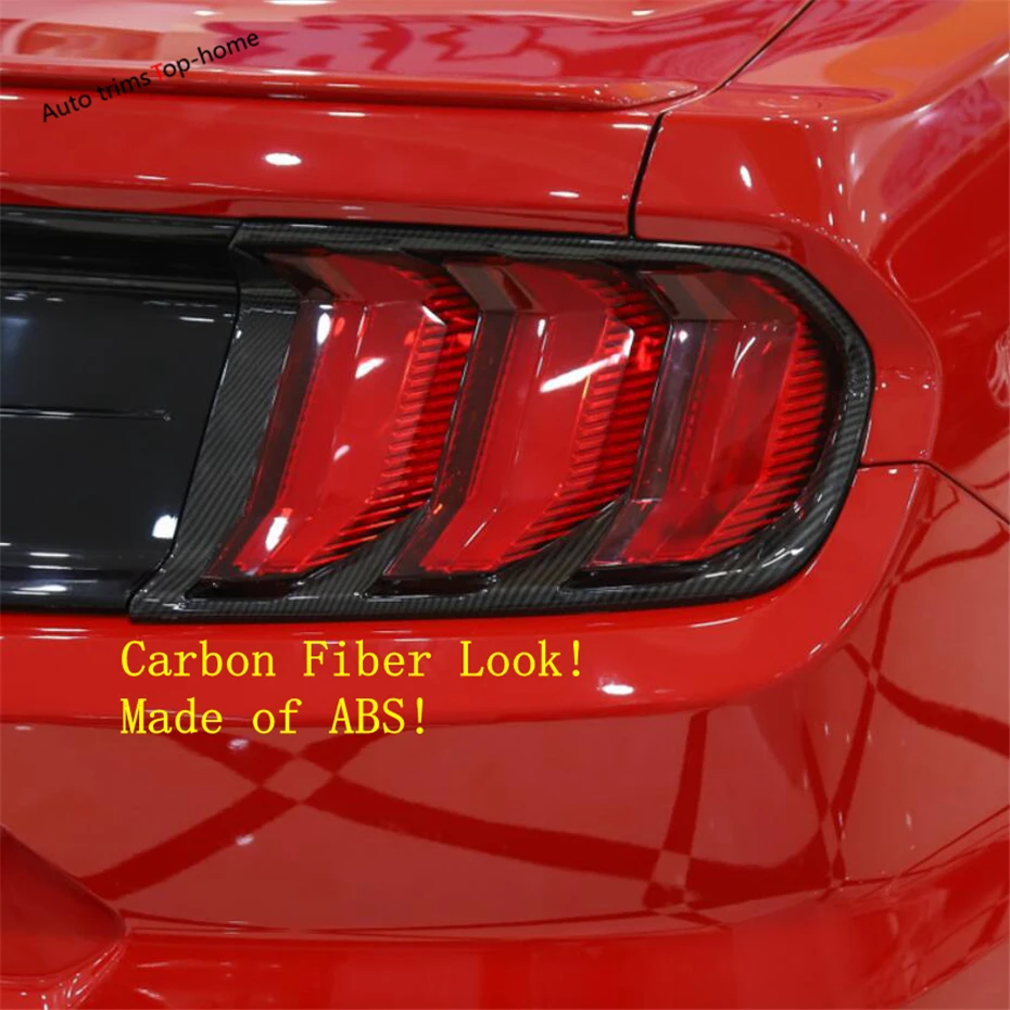 Yimaautotrim задний фонарь задние фонари рамка лампы, крышка лампы, подходит для Ford Mustang ABS углеродное волокно вид