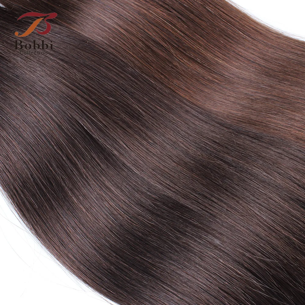 Bobbi ленты нарощенных волос Цвет 2 темно коричневый индийский Волосы remy прямые 50