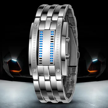 

US men's high-end sport watch creative led watch queer men and women couple watch kol saati