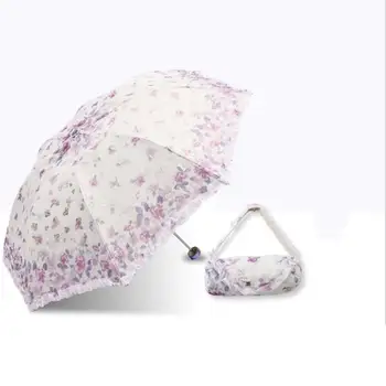 

Paradise Umbrella New Sunscreen Tri-Fold Umbrella Female Folding Sun Umbrella Dual-Use Small Fresh Umbrella Double Umbrella