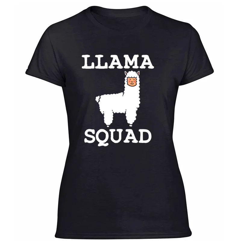 Личность Повседневное Llama футболка мужской Однотонный свитер с буквами Мужская футболка хлопок комиксов в стиле "хип-хоп" - Цвет: Women-Black