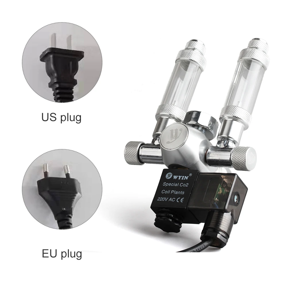 Аквариумный со2 регулятор 12 В СО2 Соленоидный клапан регулятор давления аквариумный счетчик пузырьков инструмент СО2 контроль