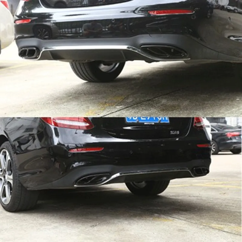 2 шт. автомобильная часть для Mercedes Benz GLC C e-класс C207 купе- W212 W213 W205 X253 C180 C200 глянцевая черная сталь выхлопные планки