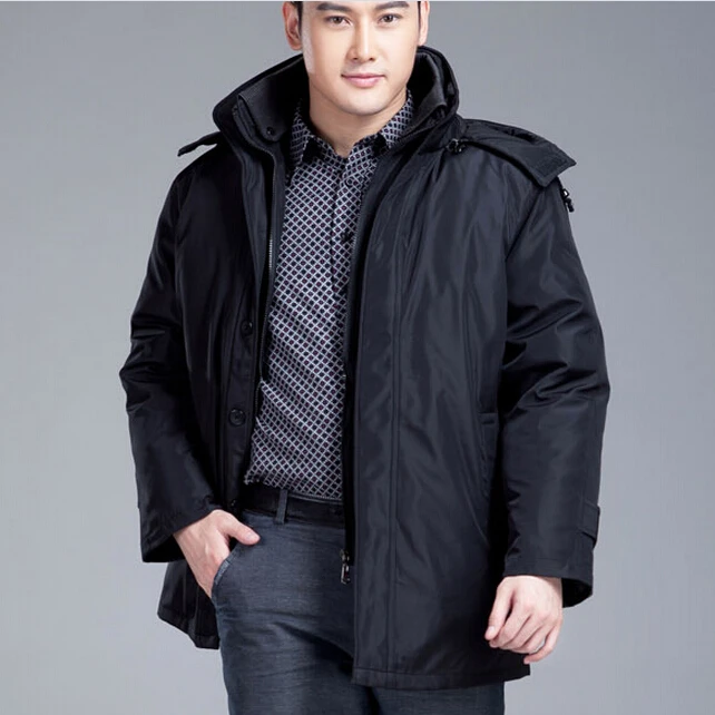 

Plus Size 4XL Mens Winter Long Men's Thicken Hooded Coat Loose Casual Outerwear Duck Down Jacket WJF0003