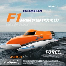 WLtoys WL915 bateau de course RC 2.4Ghz 2CH 45 km/h sans balais haute vitesse RC F1 bateau de course commandé à distance pour enfants cadeaux jouets RC