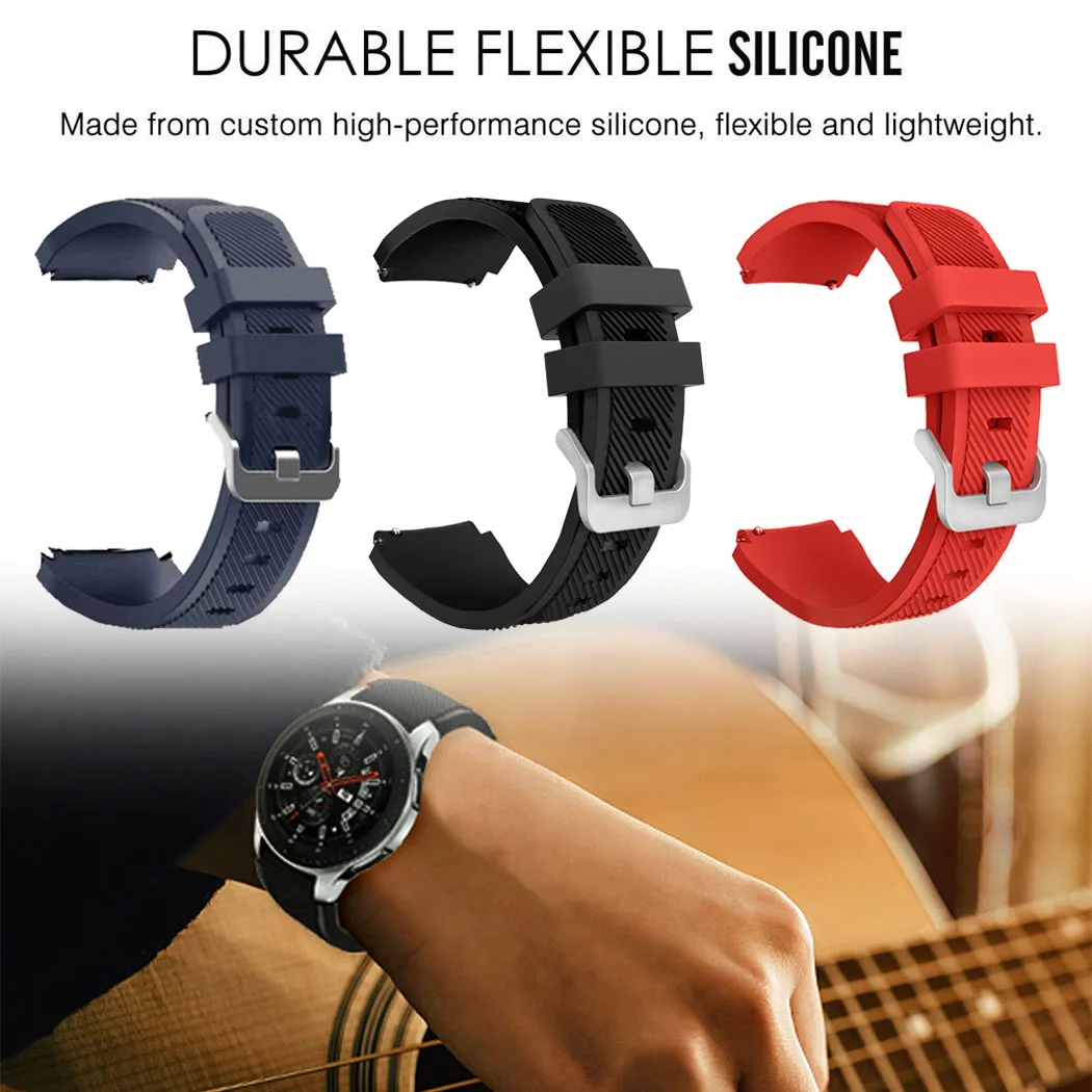 Резиновый силиконовый ремешок для часов с пряжкой бабочкой мягкий и удобный