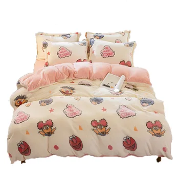 

3pcs Super Soft Coral Fleece Duvet Cover Set for Bed Plain fleece Duvet Winter King Size