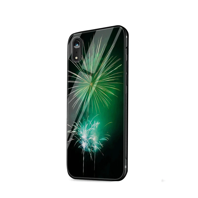Стеклянный чехол для телефона чехол для iPhone 5 5S SE 6 6s 7 8 Plus X XS XR Max защитная оболочка фейерверк