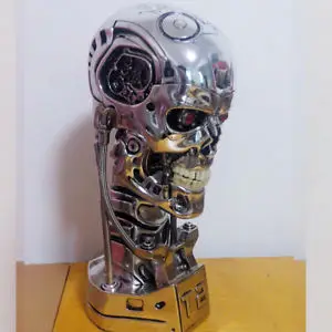 Терминатор Арнольд T2 T800 эндоскелет череп смолы статуя в натуральную величину бюст светодиодный