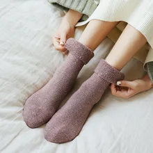 Dreamlikelin, осенне-зимние женские носки, одноцветные хлопковые толстые теплые носки, повседневные женские носки