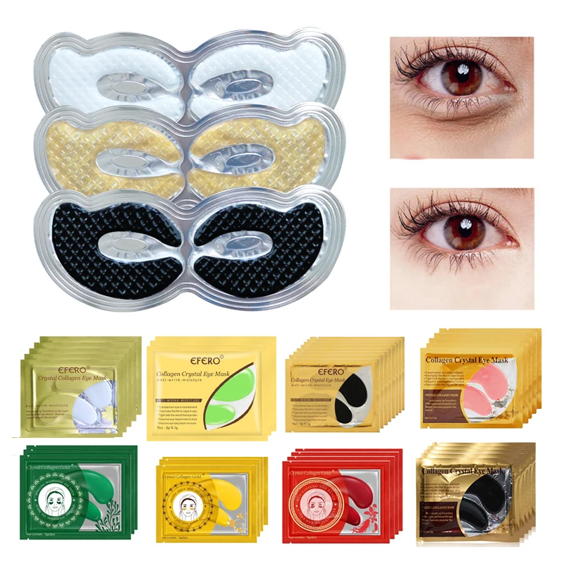 

Crystal Collagen Patch for Eye Mask Under Eye Patches Golden Moisturizing Anti-Aging Dark Circles Wrinkles Puffiness Remover