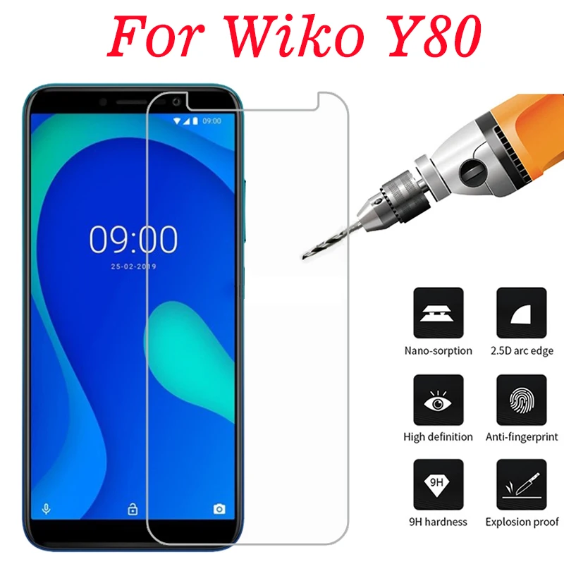 2.5D Закаленное стекло для wiko Y80 Высококачественная защитная пленка