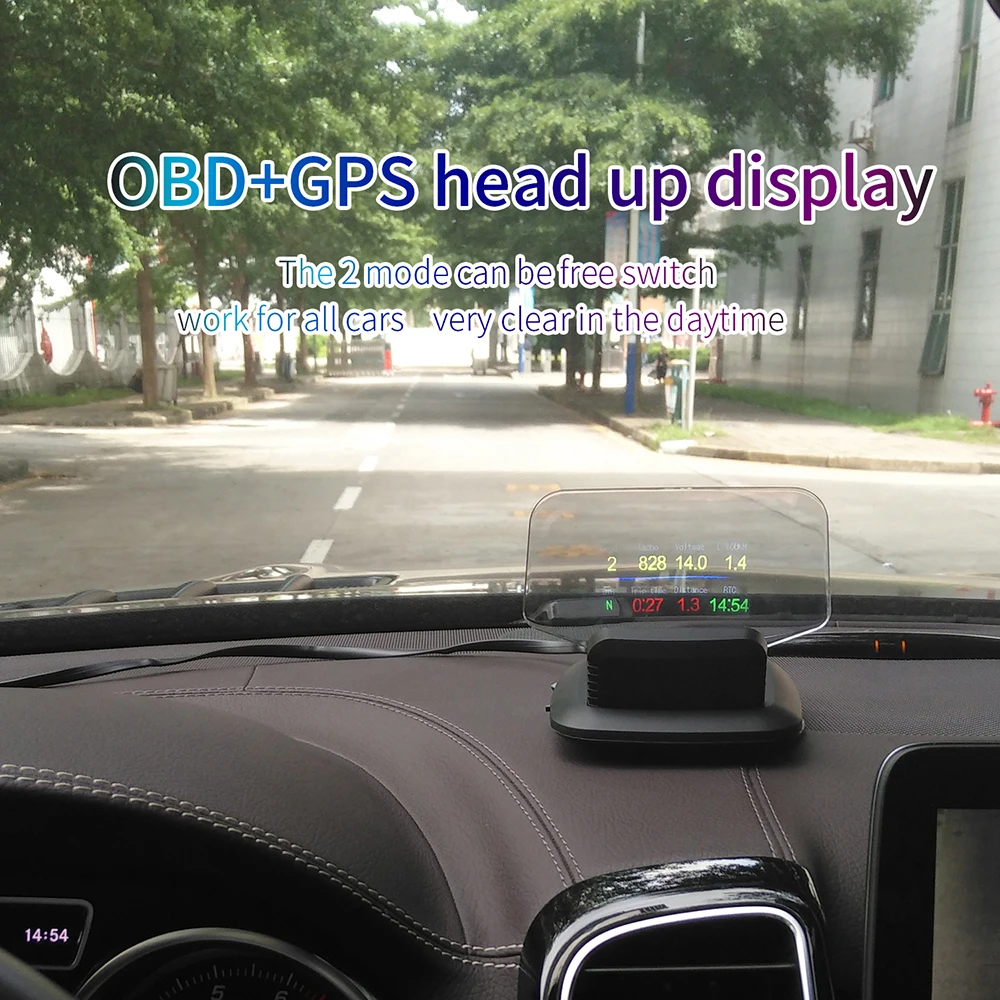 C1 HD lcd цветной экран Автомобильный HUD Дисплей OBD2 gps дисплей на голову Авто скорость проектор скорость метр Авто детектор 5